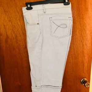 Blue striped capri pants